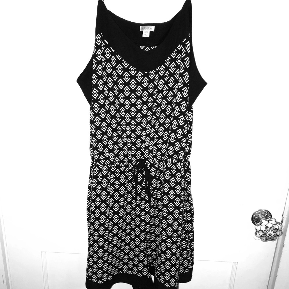 Black and white pattern romper